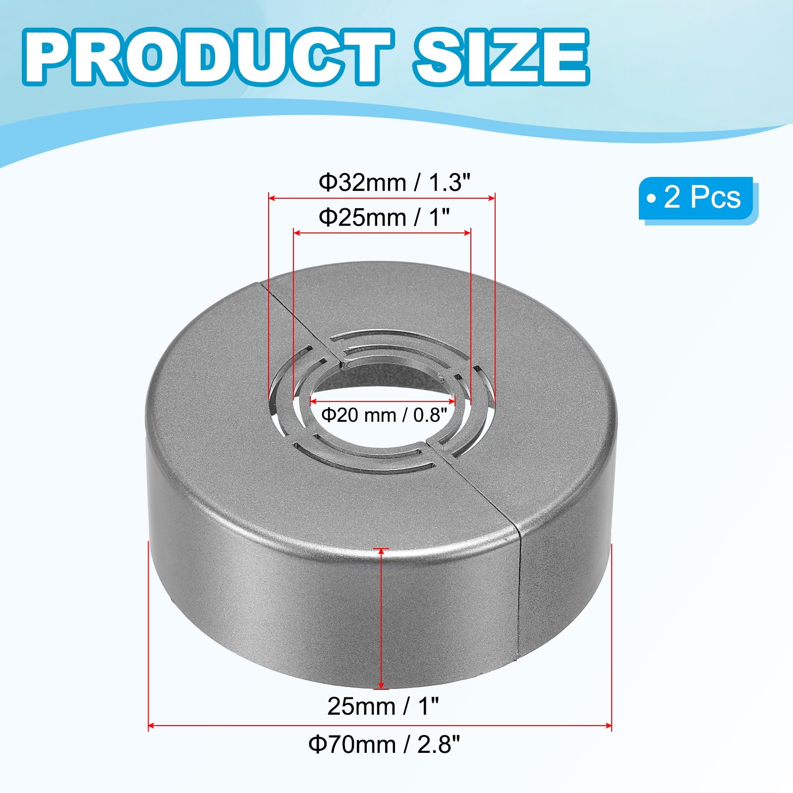 PATIKIL Wall Split Flange 0.8/1/1.3 Inch - Image 2