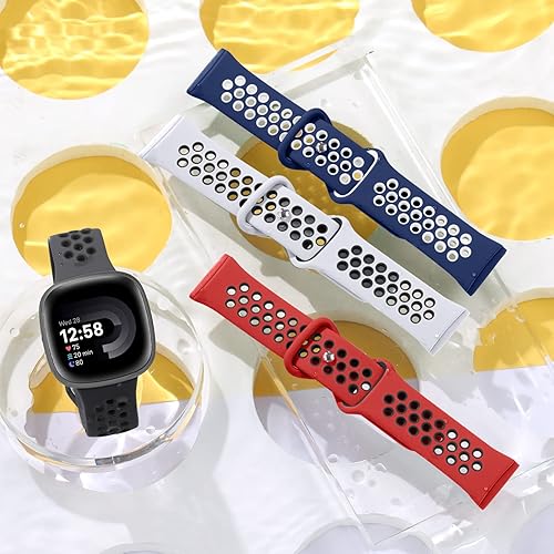 Miniatura 9 de Maledan Bandas transpirables para Fitbit Versa 3Versa 4SenseSense 2 bandas para hombres y mujeres, pulseras deportivas de repuesto para Fitbit