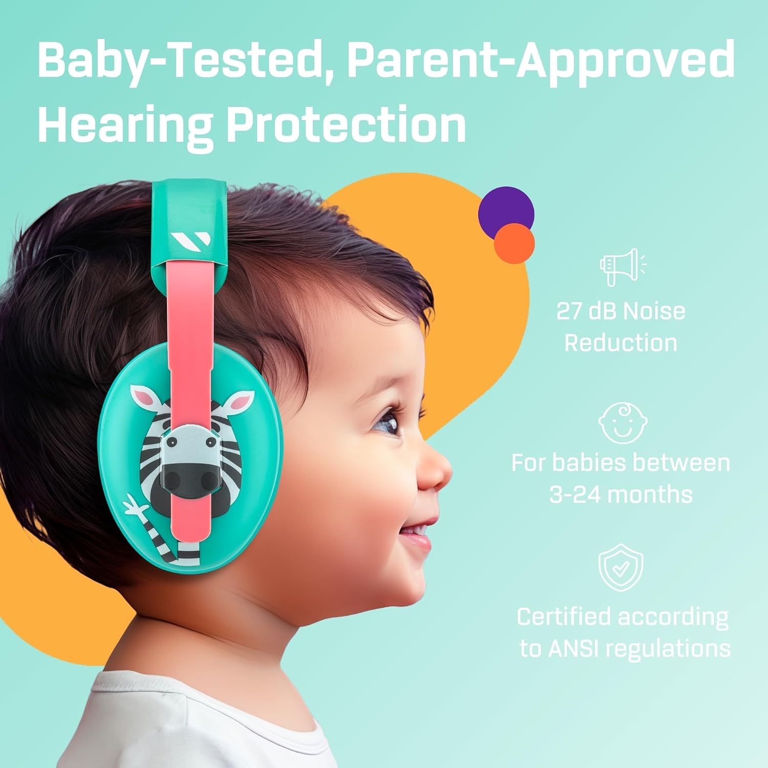 Baby Ear Protection Headphones for Noise - 3 to 24 Months Infant Earmuffs image 2