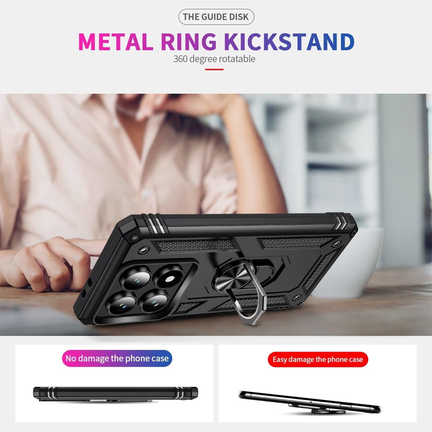 Funda Xiaomi Note 9 Pro Funda Redmi Note 9 Pro/9S Dechyi - Con Vidrio Templado Anti-espía Y Soporte De Anillo Funda Soporte Anillo Magnético