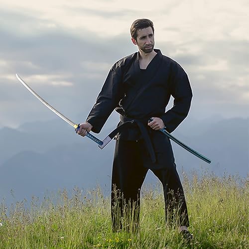 Miniatura 9 de Layofe -Samurai Katana Espada real, hoja de acero al carbono 1060 forjada a mano con endurecimiento tradicional de espiga completa, para regalo,