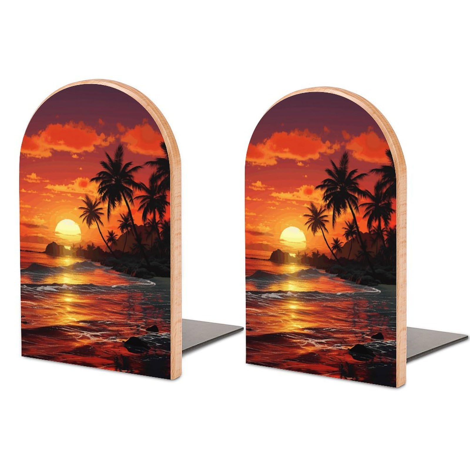 Serre-livres réglables anti-chute support de livres coucher de soleil