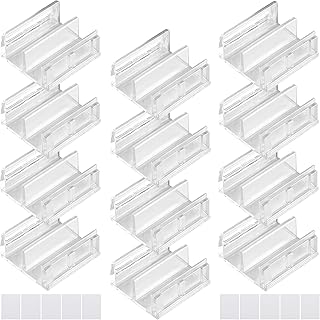 12 Pcs Clear Sliding Shower Door Bottom Guide, 1/2 Inch Channels Shower Doors Bottom Track, Shower Door Bottom Guide Rail for Top Hung Glass Doors Tub Enclosure Systems