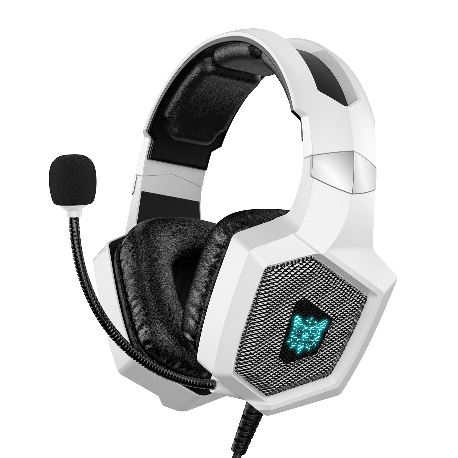 Gaming Headset with Microphone, Gaming Headphones Compatible for PS4 PS5 Xbox PC with RGB Lights, PlayStation Headset with Noise Reduction 7.1 Surround Sound Over-Ear and Wired 3.5mm Jack-picture-34