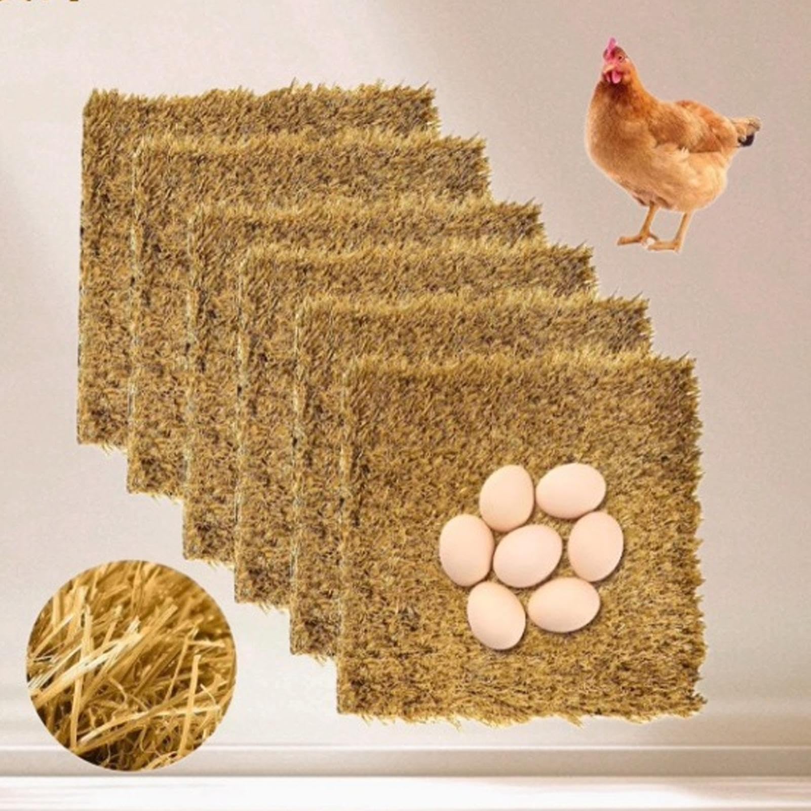 Generico Cuscini Per Galline - 6 Pezzi Lavabili per Galline Ovaiole,Nidi Artificiali per Uccelli da Giardino Fattoria Cortile Esterno e Interno