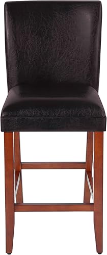 Miniatura 17 de Homepop Decoración del hogar | Taburetes de bar clásicos de altura de mostrador | Taburetes de bar de piel sintética de 24 pulgadas | Muebles