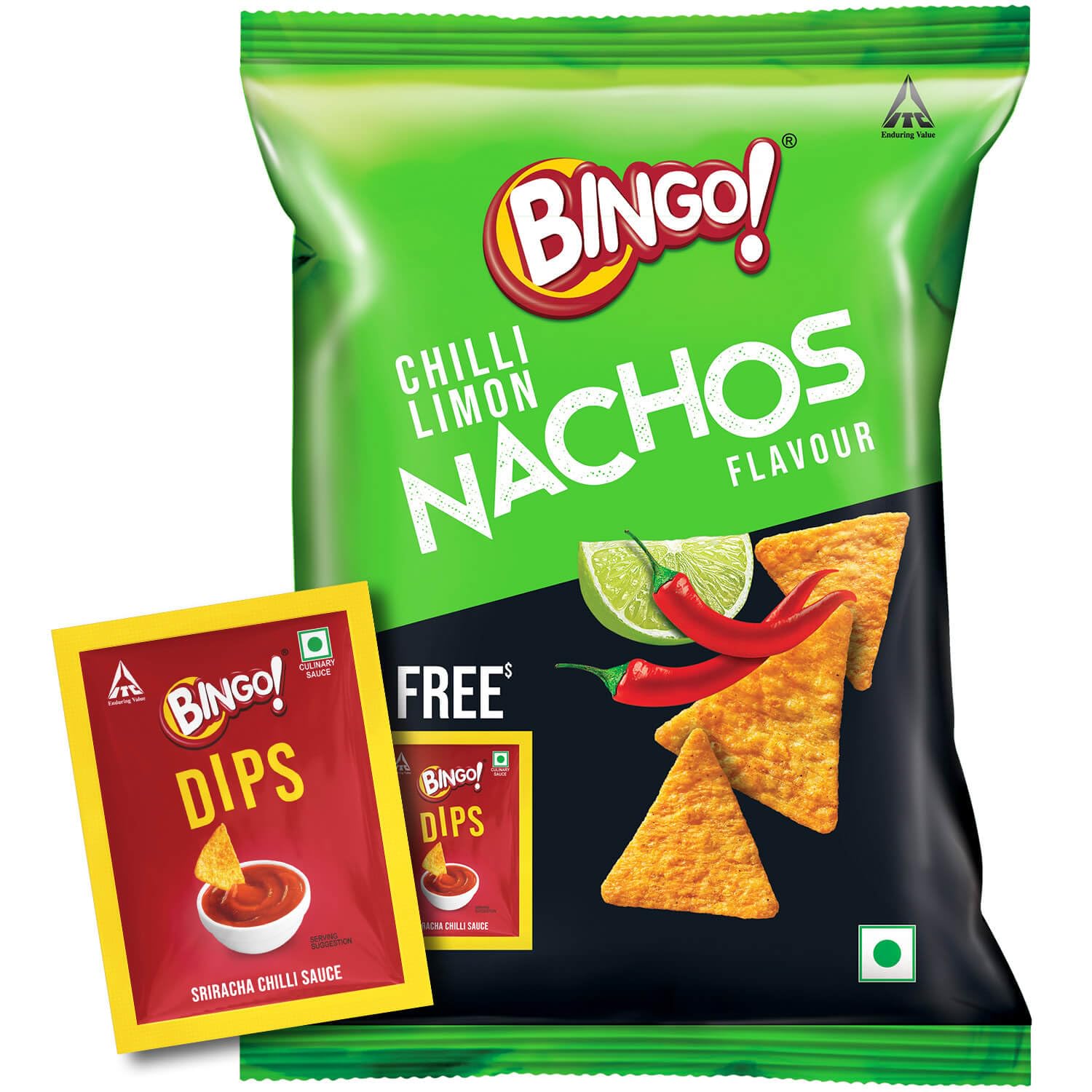Nachos Chilli Limon Flavour, Crunchy, Crispy Nacho Chips, Made of Corn, Snacks Pack, 42gram (May include 12g Free Dip)
