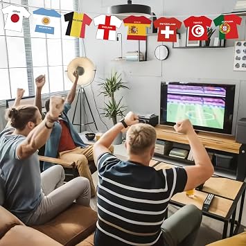 World Football Flags Bunting 2026, 50ft/15m, Update 48 Qualified Countries Jersey Bunting for World Cup Decorations, Double Sides Flag for Bar Club Home Decor (1 Pack)