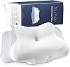 TsunNee 60D Memory Foam Pillow, Orthopedic Ergonomic Pillow for Neck and Shoulder Pain, Cervical Neck Support for Side Back Stomach Sleepers, with 2 Washable Pillowcases, Grey