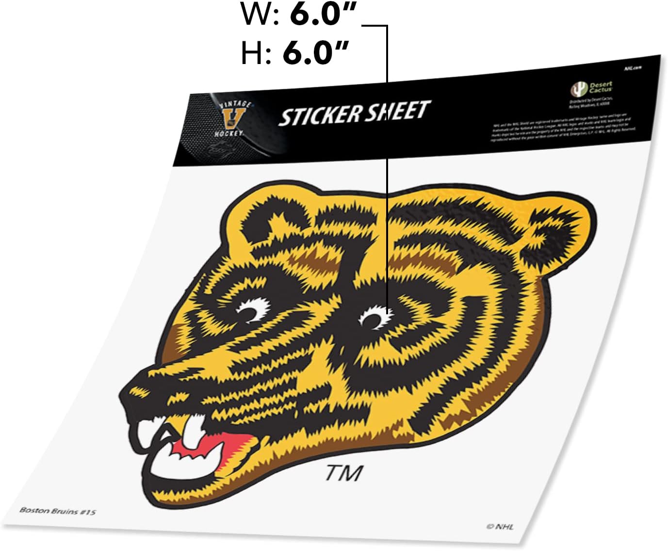 Desert Cactus Boston Bruins Sticker NHL Team National Hockey League Vinyl Decal Laptop Water Bottle Car Scrapbook (Vintage Individual H) - Image 2