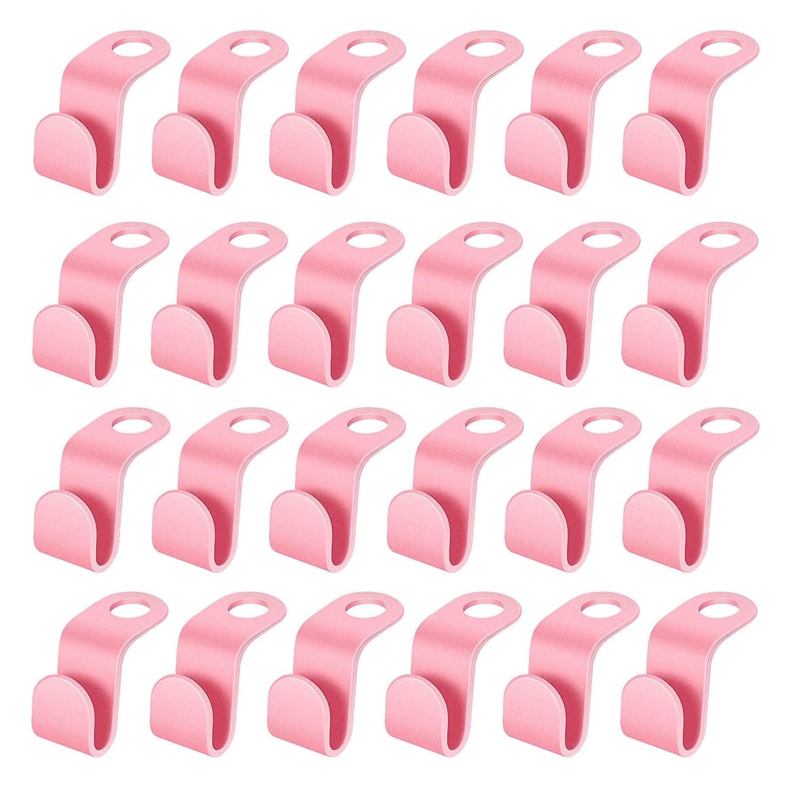 Clothes Hanger Connector Hooks 80pcs Hanger Connector Hooks Wardrobe Hangers Space Saving Multifunction Plastic Bedroom Storage Hook for Wardrobe Closet Organizer(Pink)
