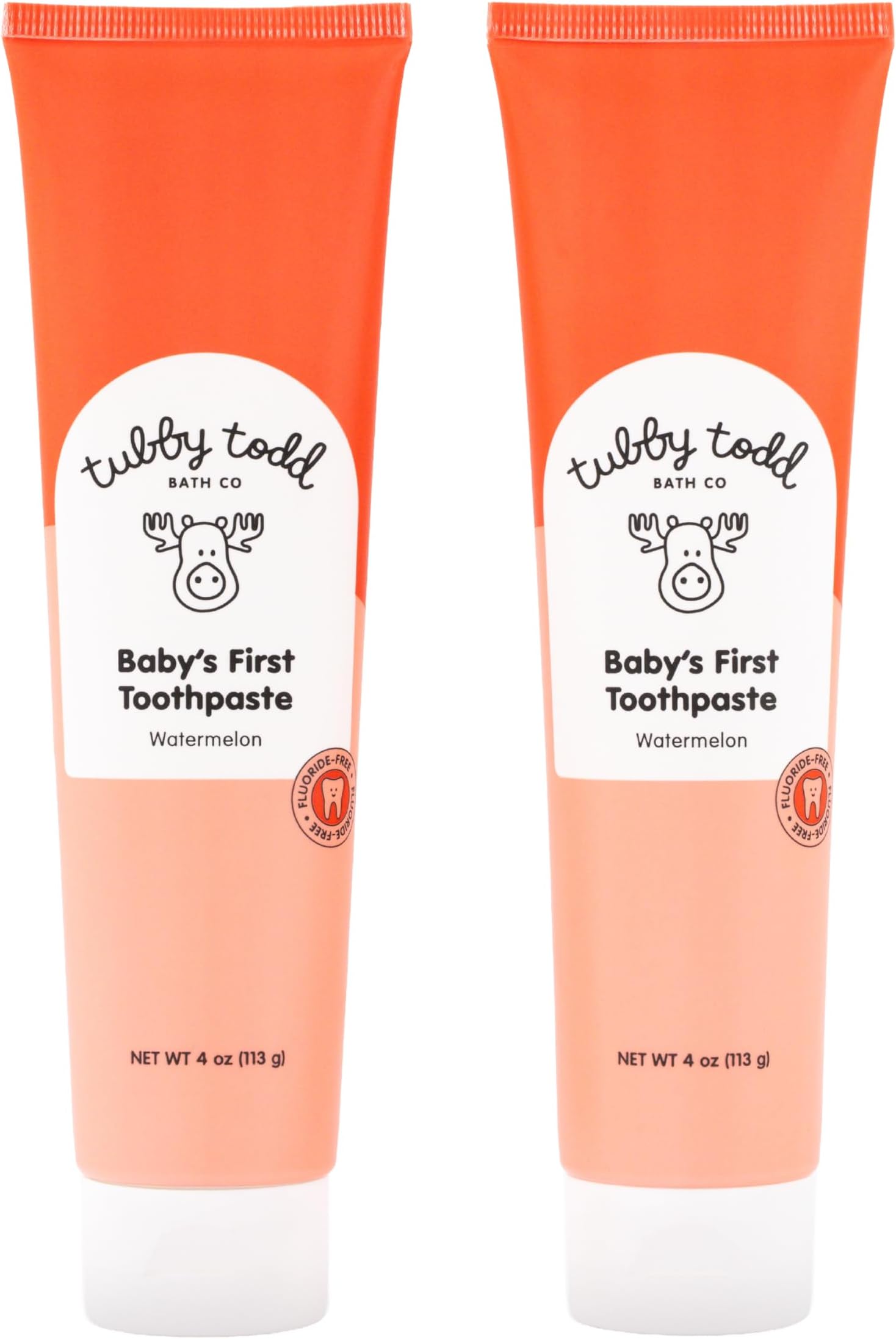 Fluoride Free Kids Toothpaste - Made with Xylitol - Safe Toothpaste for Baby, Toddler, Infant & Children - 4oz, 2 Pack - Watermelon Flavor