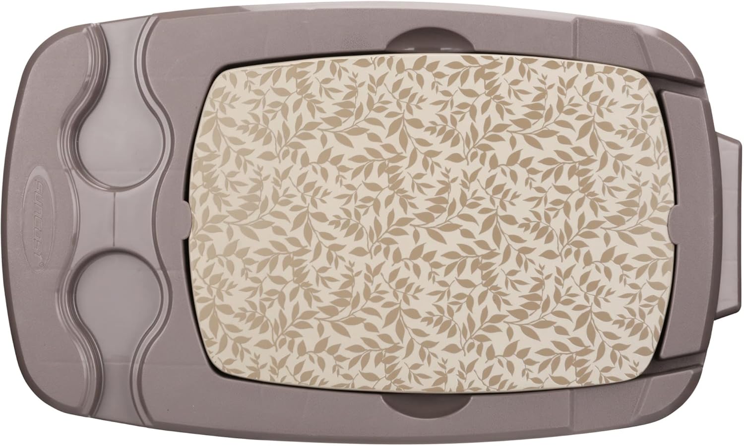 Outdoor Rolling Garden Scooter with Wheels & Pull Strap, Light Taupe