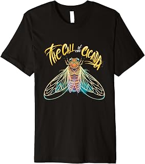 The Call of the Cicada Vibrant Colors Nature Inspired Premium T-Shirt