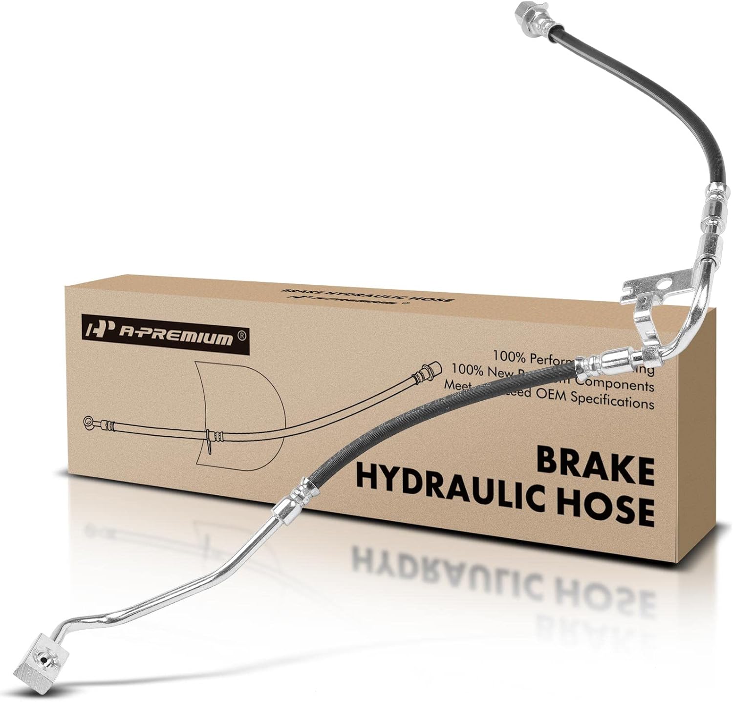 A-Premium Front Passenger Brake Hydraulic Hose Compatible with Dodge Models - Dakota 2000, Durango 2000-2002, 4WD - Replace# 52009878AC