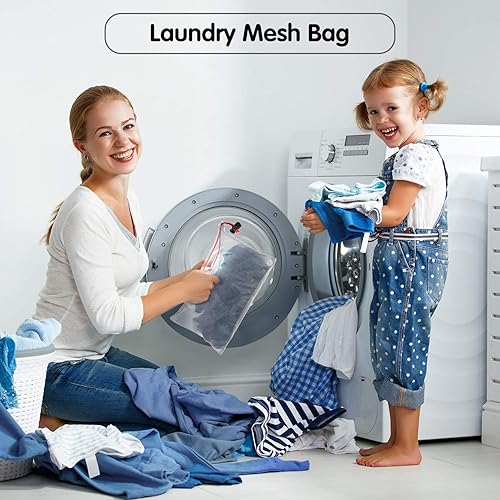 Miniatura 6 de Frienda 20 bolsas reutilizables de malla para almacenamiento de juguetes, con cordón, lavables, organización, 5, grandes, 8, medianas, 7, pequeñas,