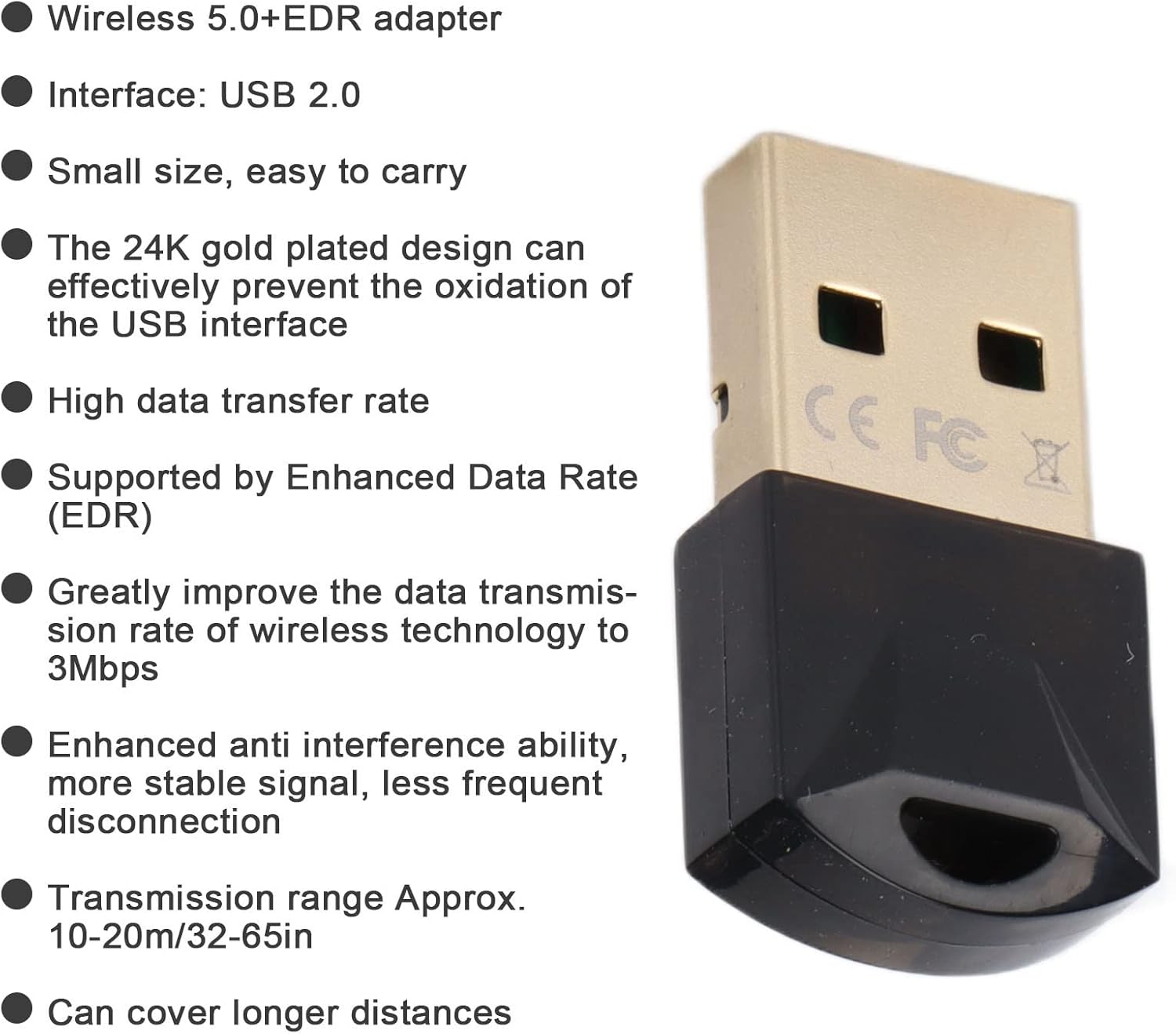 Detailed features of the USB Bluetooth 5.0 adapter