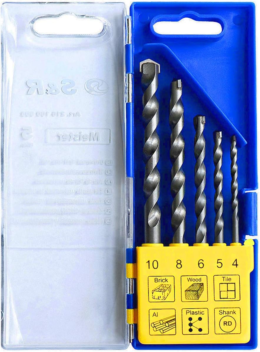 S&R Universal Drill Bit Set MultiPurpose Drill Bits Brick, Tile