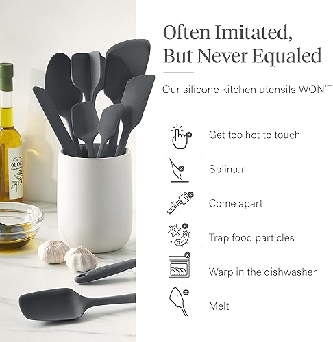 Miniatura 5 de GIR: Get It Right Juego de 10 piezas de utensilios de cocina esenciales de silicona - Cucharón, Espátula, Volteador, Cuchara y Cuchara de borde -