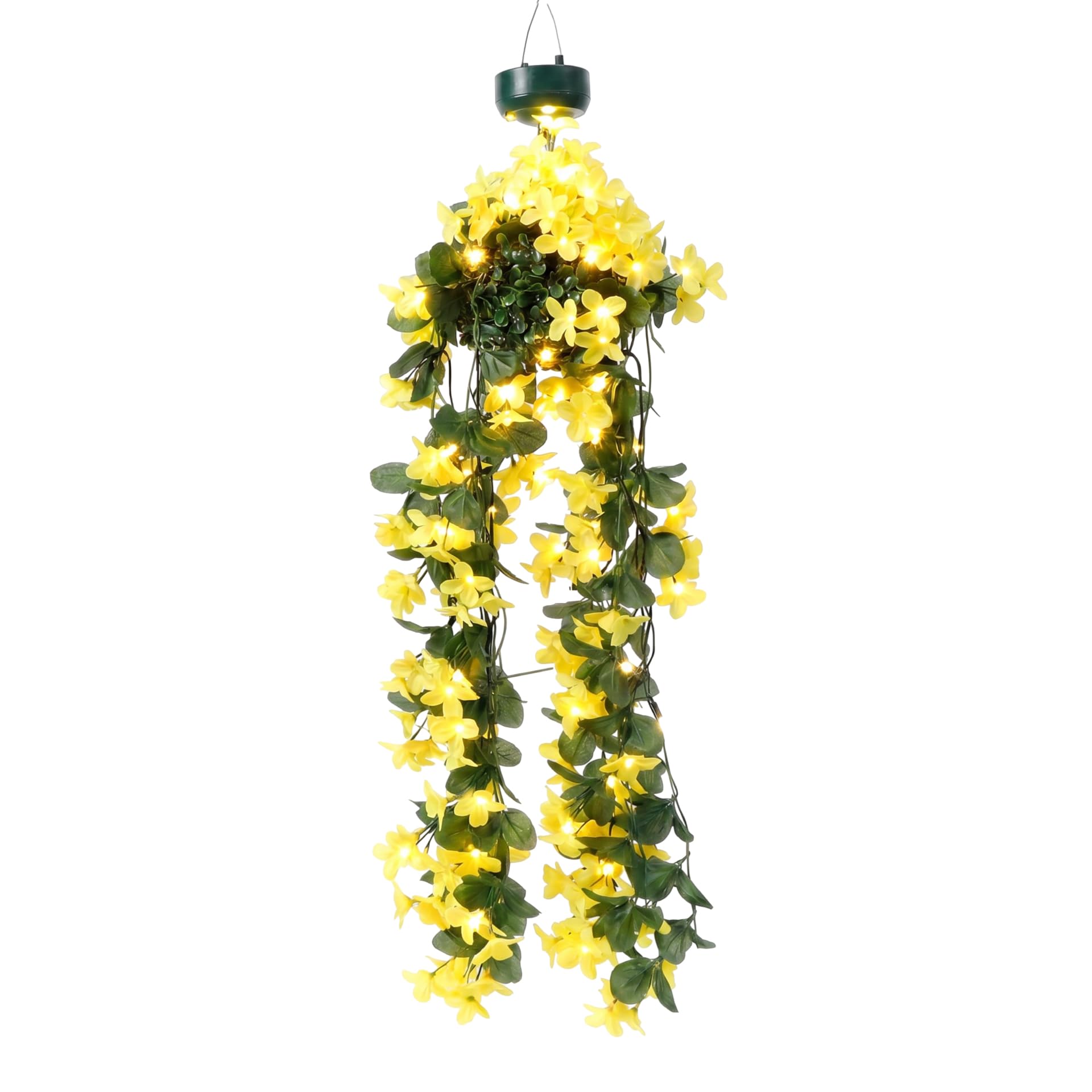Gardenwize Solar Powered LED Hanging Flower Lights – Yellow Primrose Design, IP44 Waterproof Outdoor Decorative Garden, Fence & Porch Lights, Wind Resistant, Automatic Night Lighting