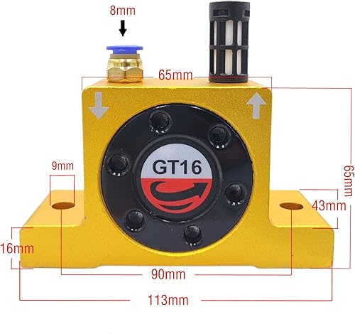 Miniatura 2 de Zivases GT16 - Vibrador neumático de turbina de aire G de 14 pulgadas vibradores de turbina neumática industrial serie GT-16