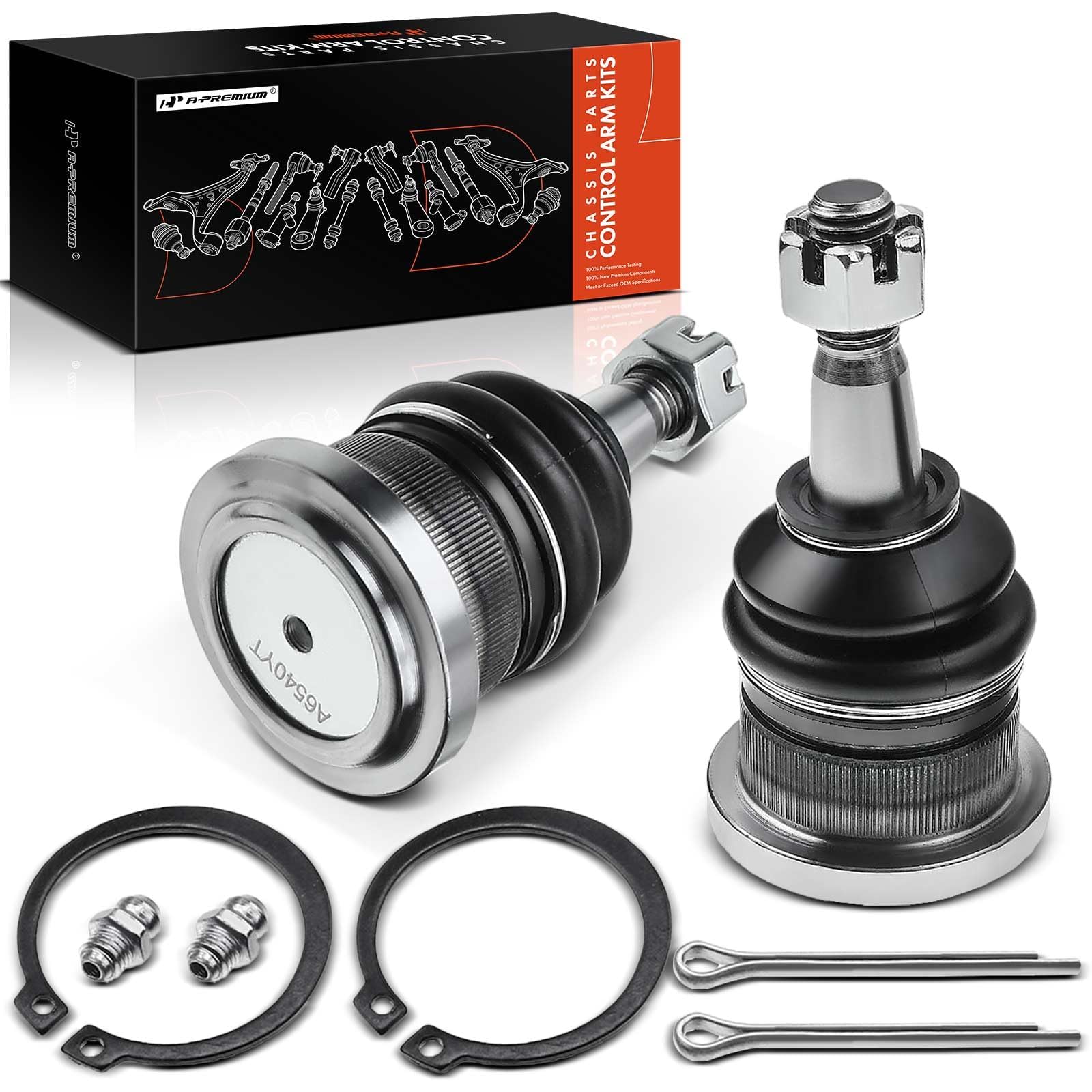 A-Premium Front Upper Ball Joints Set Compatible with Chevrolet Silverado 1500 Tahoe Express 2500 Suburban GMC Sierra Yukon Savana Cadillac 2-PC Set