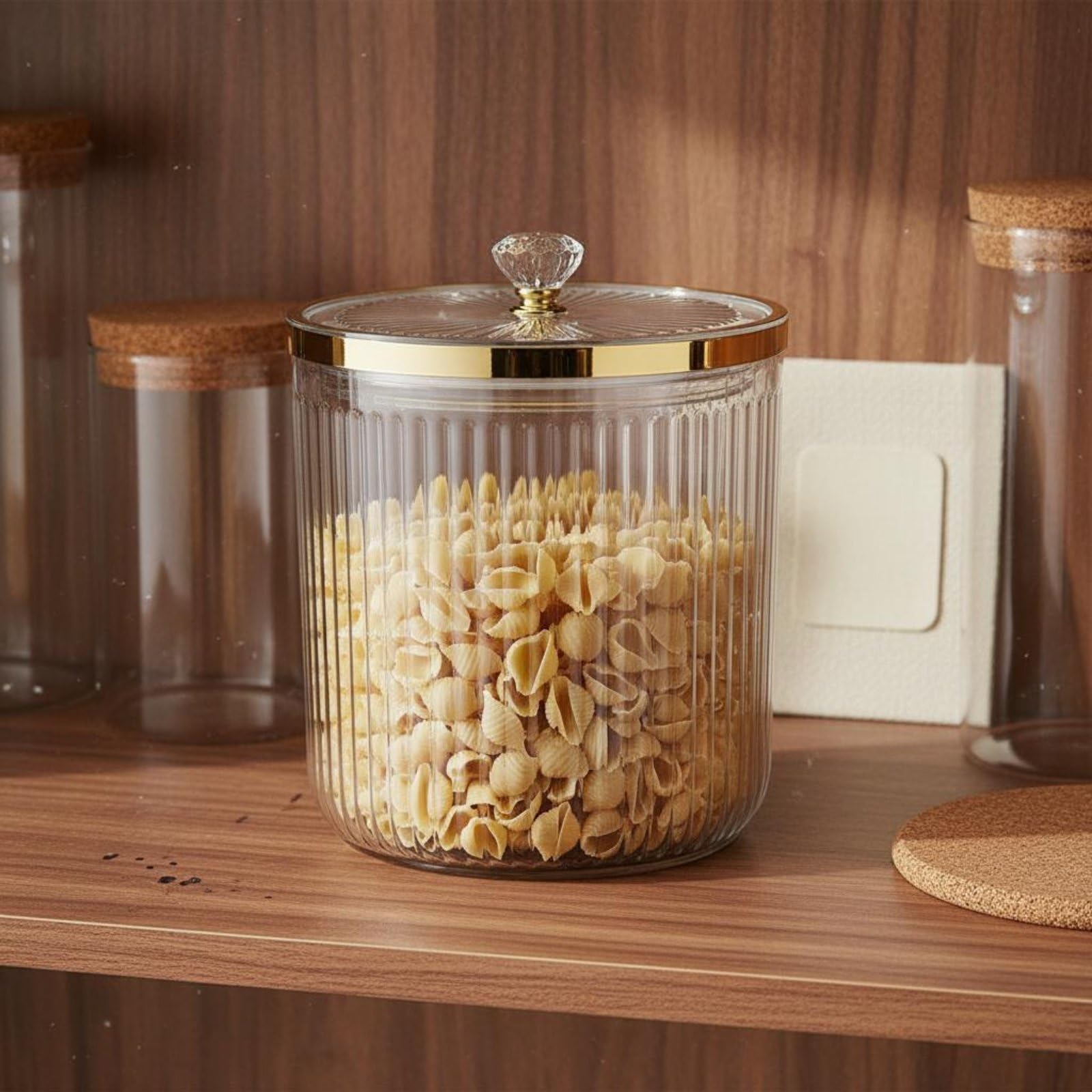 Amazon｜predolo 蓋付き穀物保存容器 広口設計 透明プラスチック