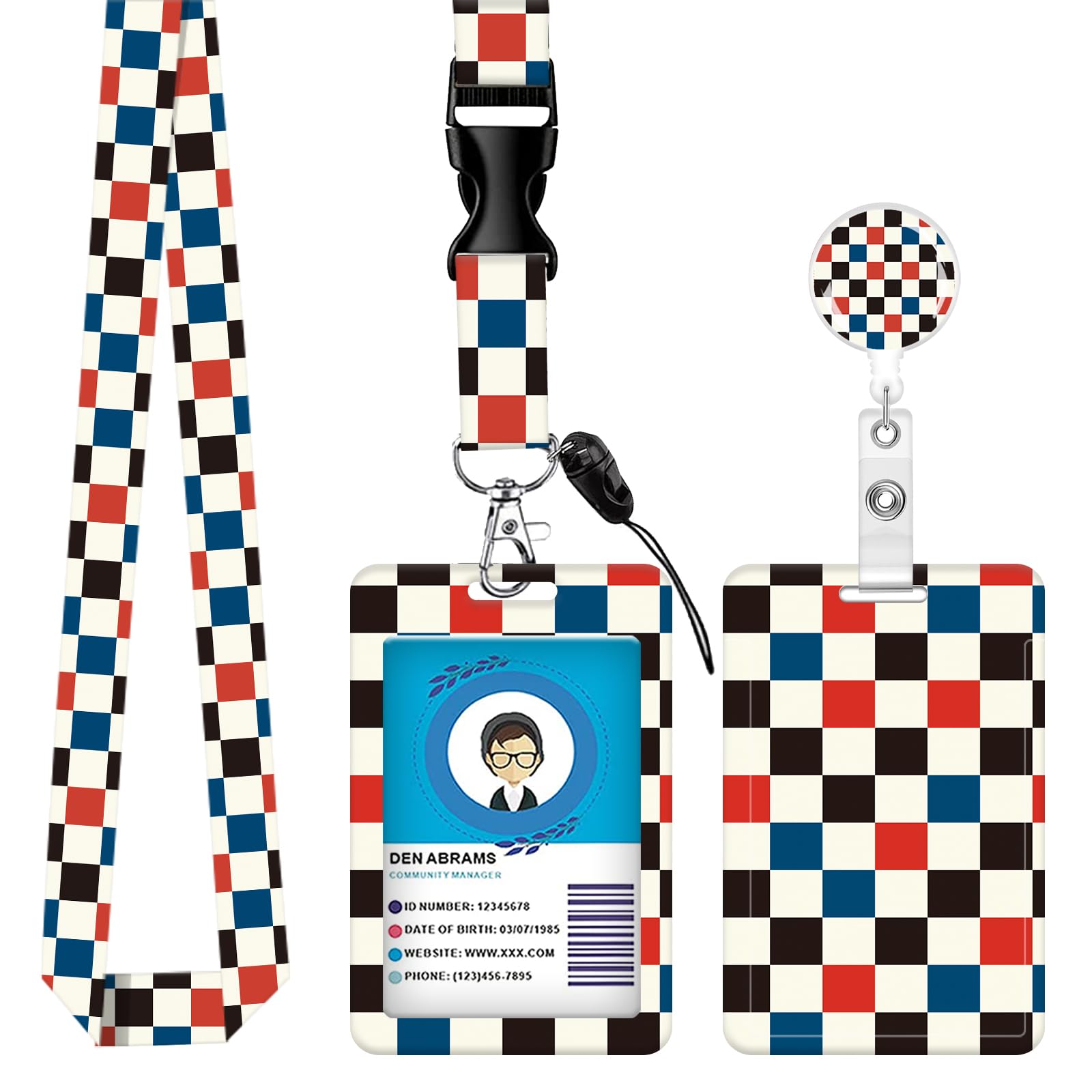 Soporte para tarjetas de identificación con cordón, de moda, con cordones retráctiles, clip de metal de fibra suave, hebilla resistente para llaves, cartera, trabajo, enfermera, profesor (bonito