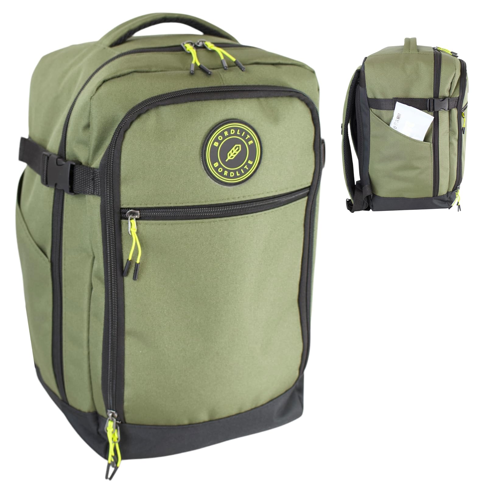 40x20x25cm Ryanair Underseat Cabin Backpack – Airline Approved Carry On Bag – Free On Board for Ryanair, easyJet, Jet2, Wizz Air – Lightweight Water-Resistant Travel Rucksack - Khaki