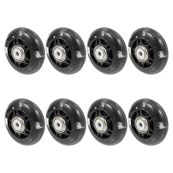 Beaupretty 8pcs Inline Skates Wheels Flashing Skate Wheels Inline Hockey Wheels Luminous Light Up Roller Skate Wheels for Skateboard Outdoor Indoor ( Black )