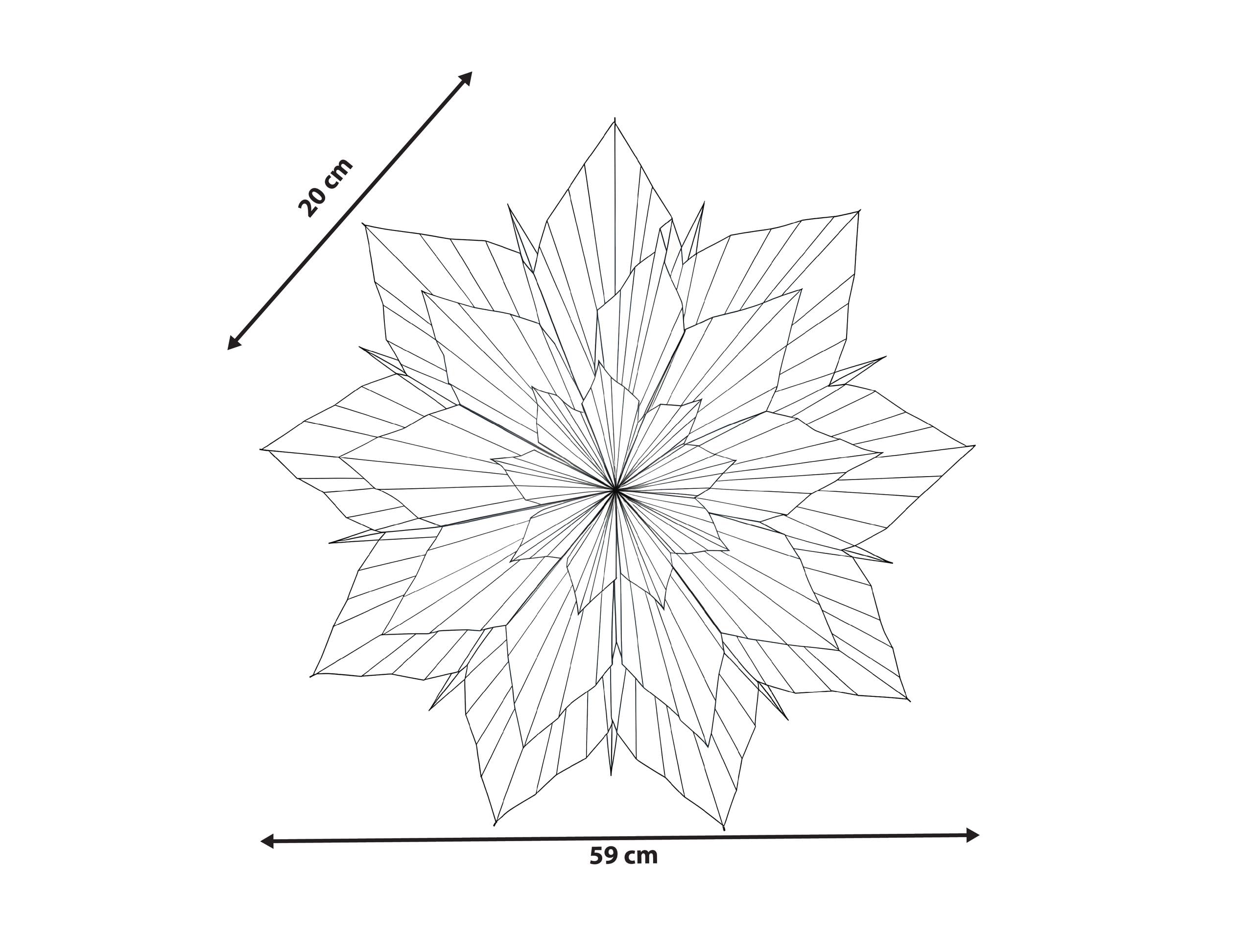 Beliani Décoration en Papier en Forme d'Étoile Flocon de Neige Lampe Suspendue Thème Noel Rose Osteran