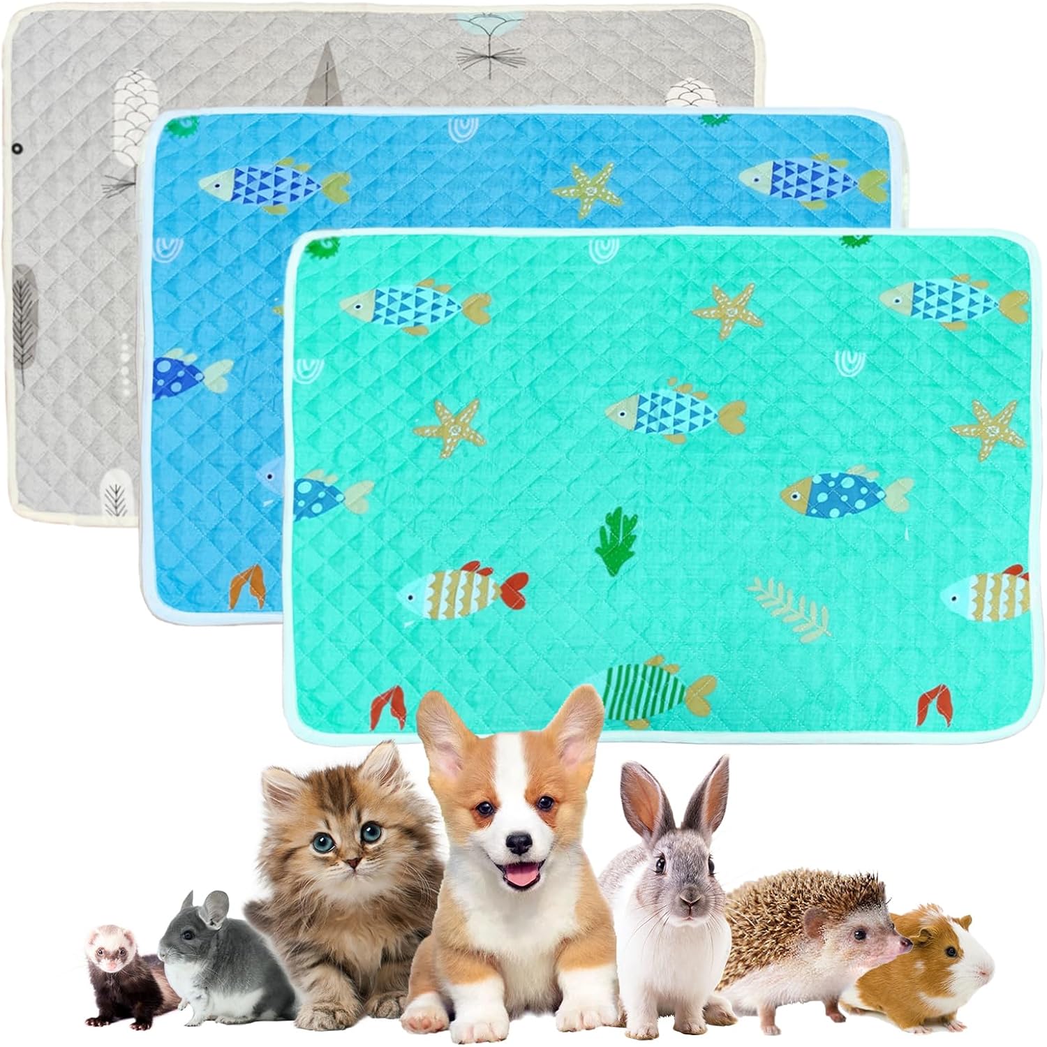 Mats Fleece Liner For Rabbit Cage 3pcs Guinea Pig Bed Soft Rabbit