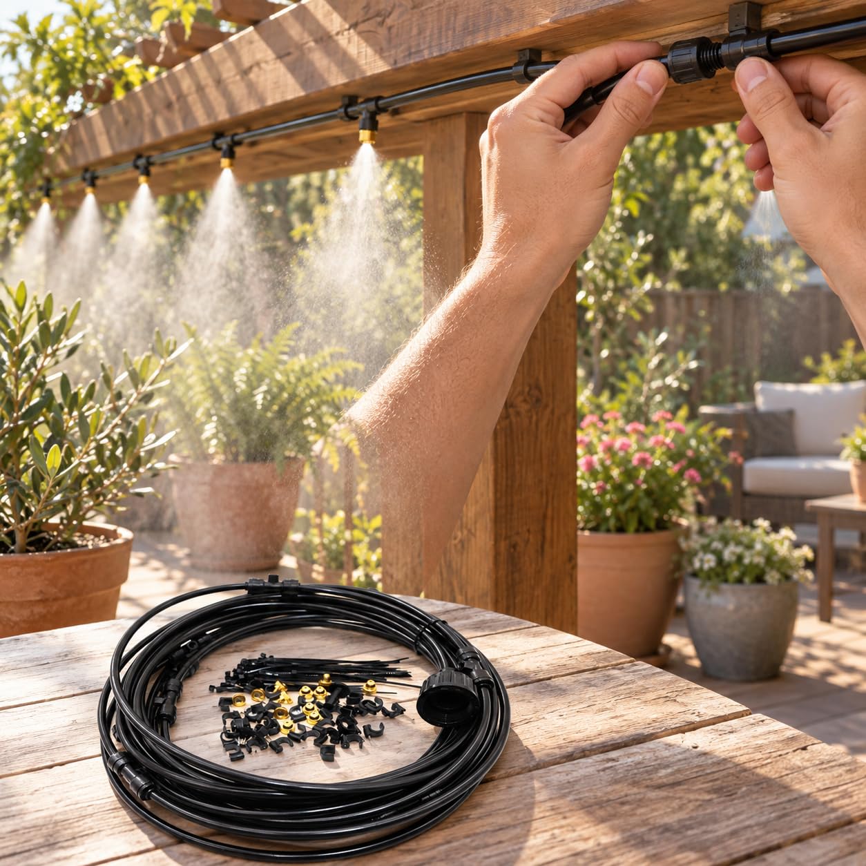 di Irrigazione a Nebulizzazione, Connettore EU plastica nero 18m-26
