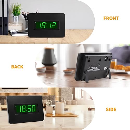 Miniatura 2 de Timegyro Reloj despertador digital LED de pared, pantalla de tiempo LED de 1.4 pulgadas, reloj opetado de batería, brillo ajustable para dormitorio,