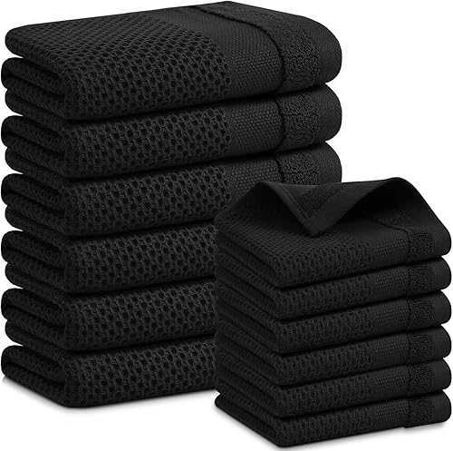 Miniatura 224 de Homaxy Paños de cocina 100% algodón, paquete de 8 – 12 x 12 pulgadas, tejido de gofre, muy suaves y absorbentes, paños de cocina de secado rápido