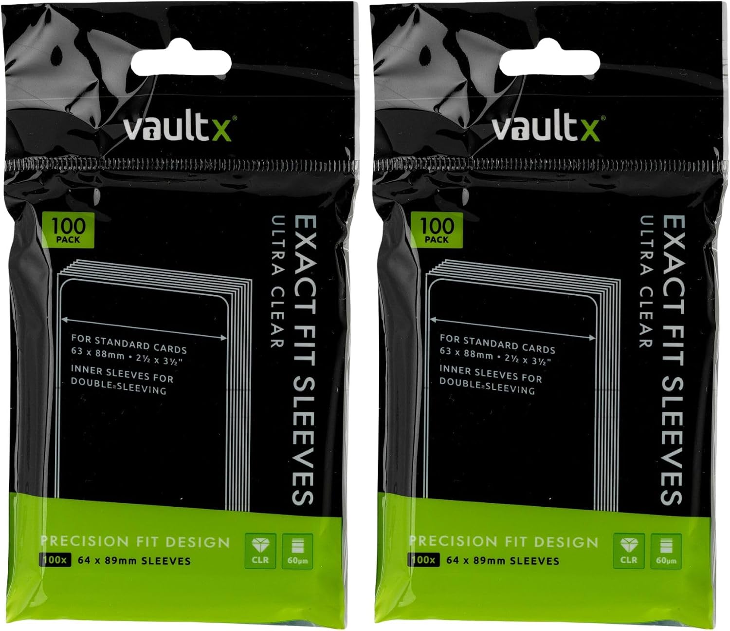 Vault X Exact Fit Inner Sleeves (200 Pack) Clear for Trading Cards
