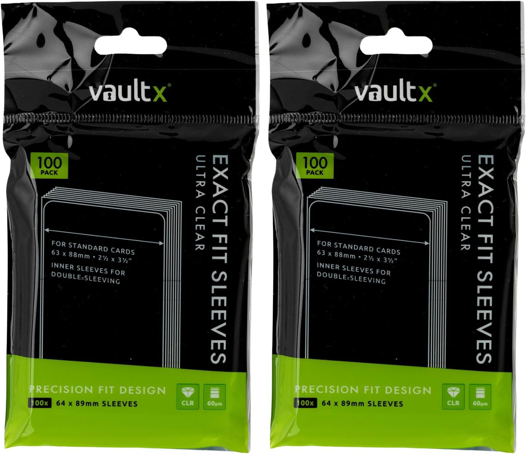 Vault X Exact Fit Inner Sleeves (200 Pack) Clear for Trading Cards