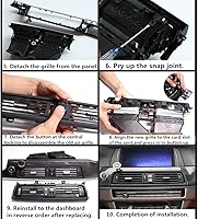 Vista 8 de Defensa con centro de ventilación y consola central AC, para BMW 5, repuestos actualizados para series 520 523 525 528 530 535 2010-2016, Negro