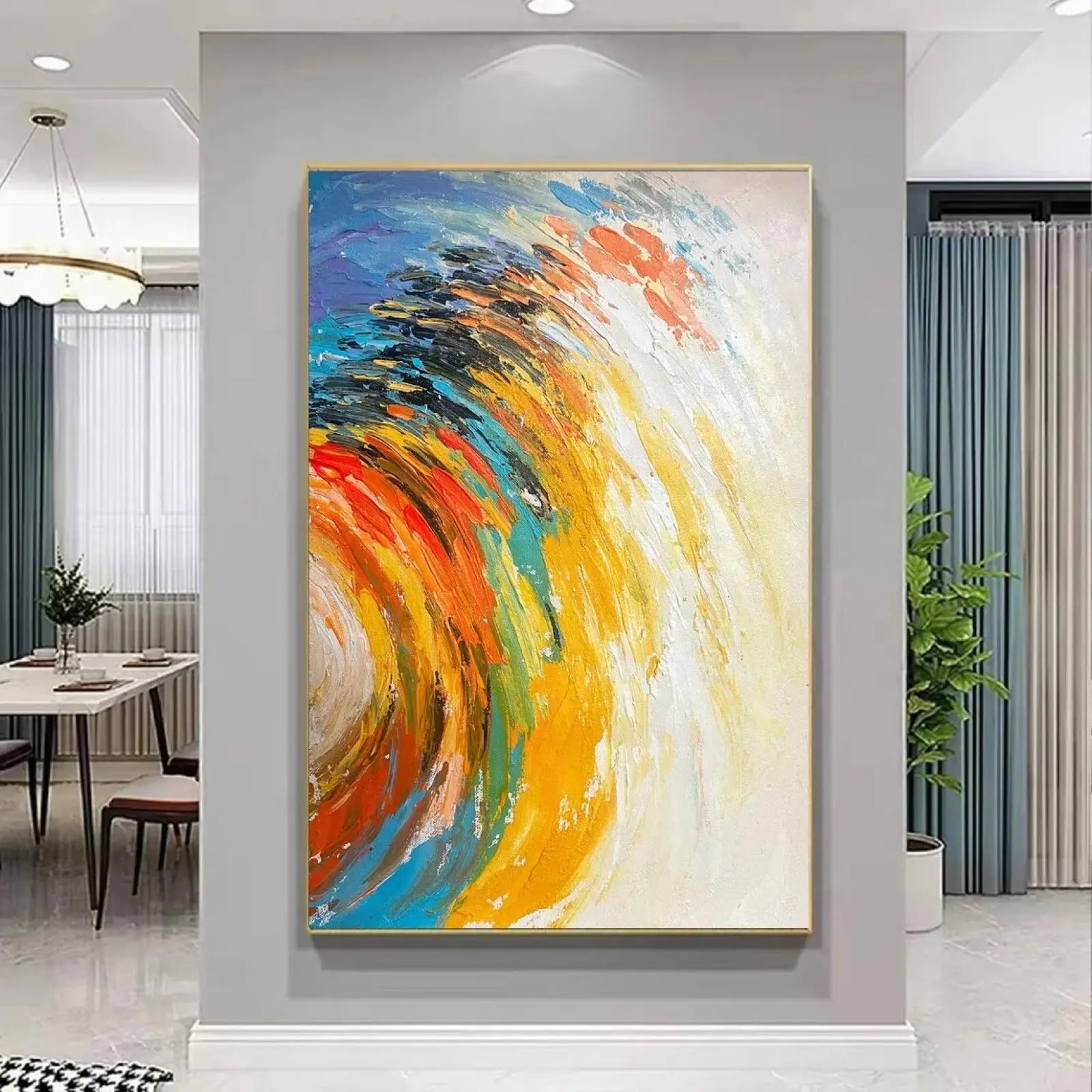 Grande toile abstraite de pétales colorés pour design mural - 7