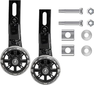 Lolileo Ruedas de Soporte,Accesorios para Bicicletas de Entrenamiento Infantil,Ruedas Silenciosas Asistidas por Iluminación de 14 Pulgadas para Niños Y Niñas de 5 a 7 Años(Negro)