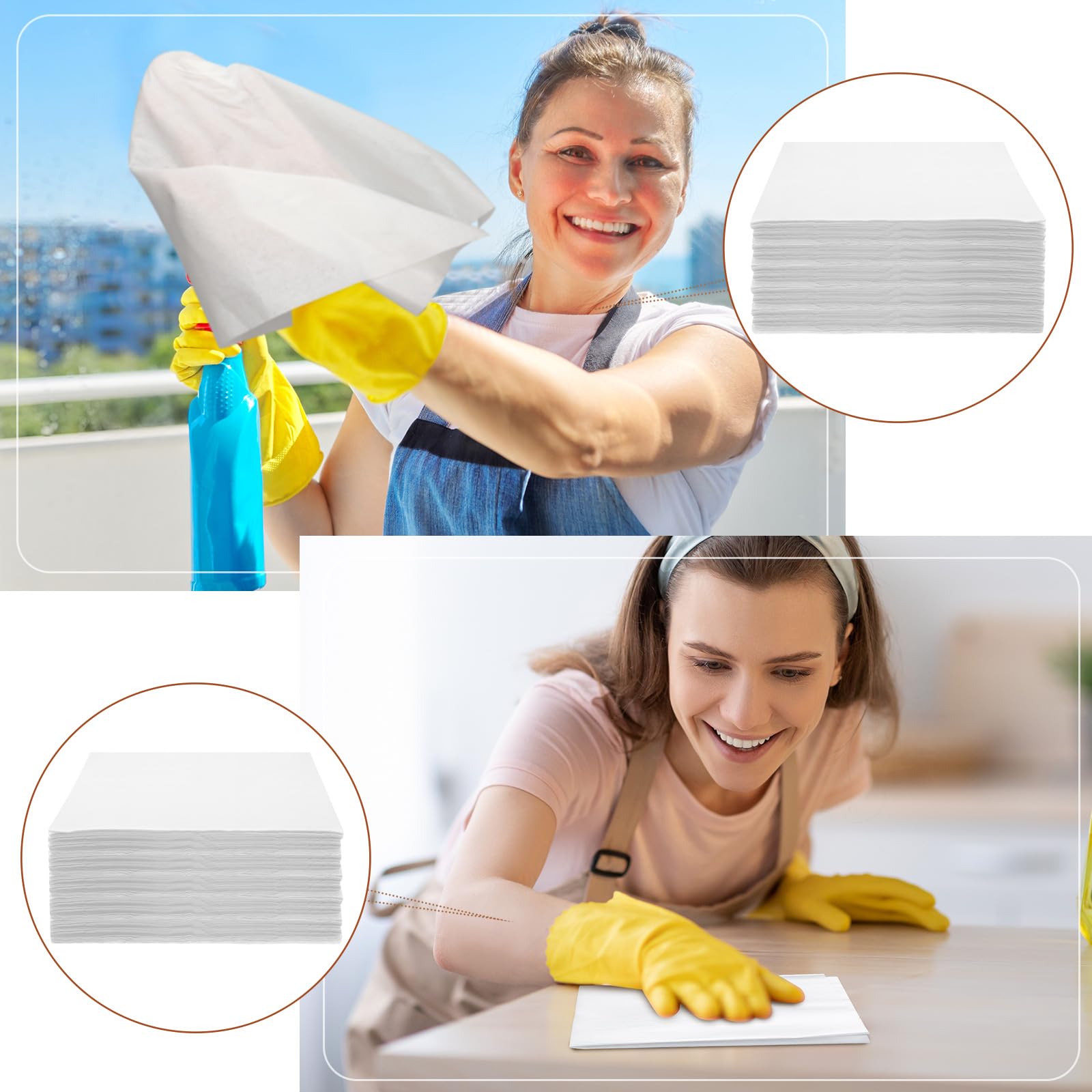Tranqun Einweg-Mikrofaser-Reinigungstücher, 30,5 x 30,5 cm, fusselfrei, nicht scheuernd, hochsaugfähige Mikrofaser-Reinigungstücher für Haushalt, Küche, Autofenster, 200 Stück
