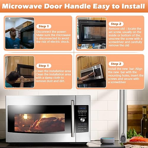 Miniatura 7 de Manija de puerta de microondas HUIWI para Samsung SMH1816SXAA MC17F808KDT SMH1926S ME18H704SFS