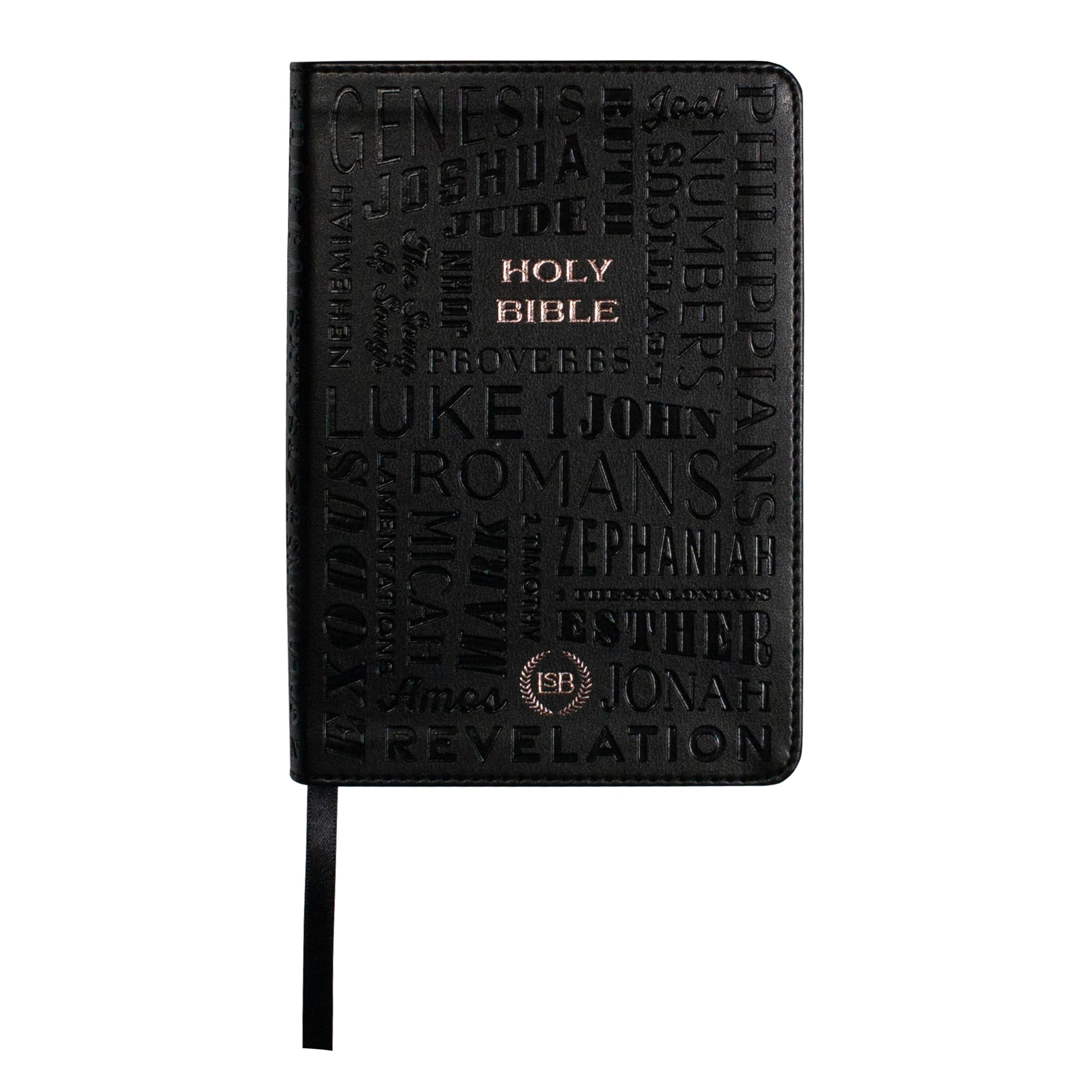 LSB Compact Bible, Black 66 Books Rose Gold