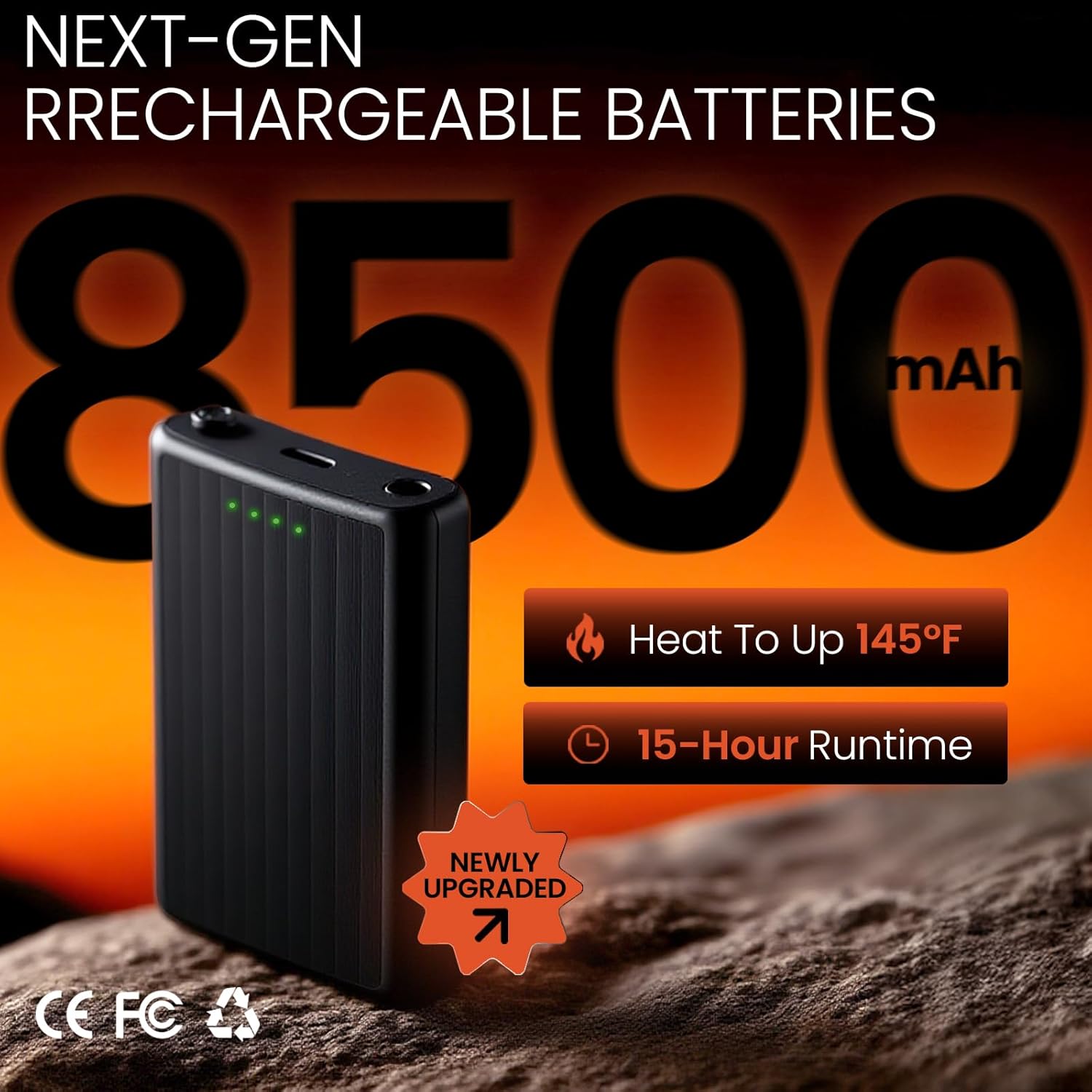 Merino Wool Heated Socks, 15-Hour Runtime & 145°F Heating, 8500mAh Rechargeable Electric Battery Operated Ski Socks with APP-Controlled for Men Women, Hunting, Camping, Winter - Image 2