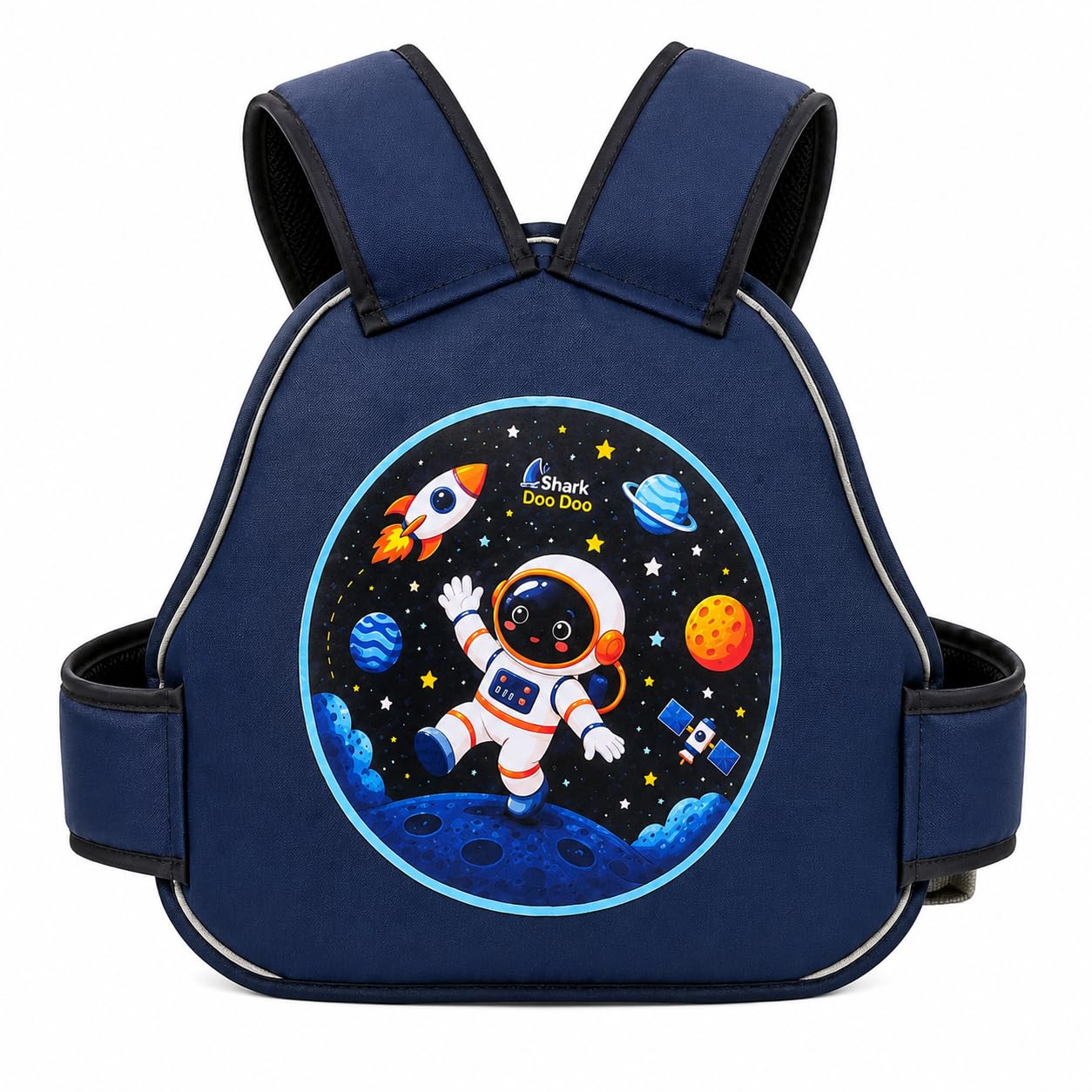 Shark Doo Doo® Kids Safety Belt for Two Wheeler with Velcro & Safety Lock, Adjustable Motorcycle Seat Belt Harness for Kids, Double Safety Child Harness for Bike Scooty, Boys & Girls