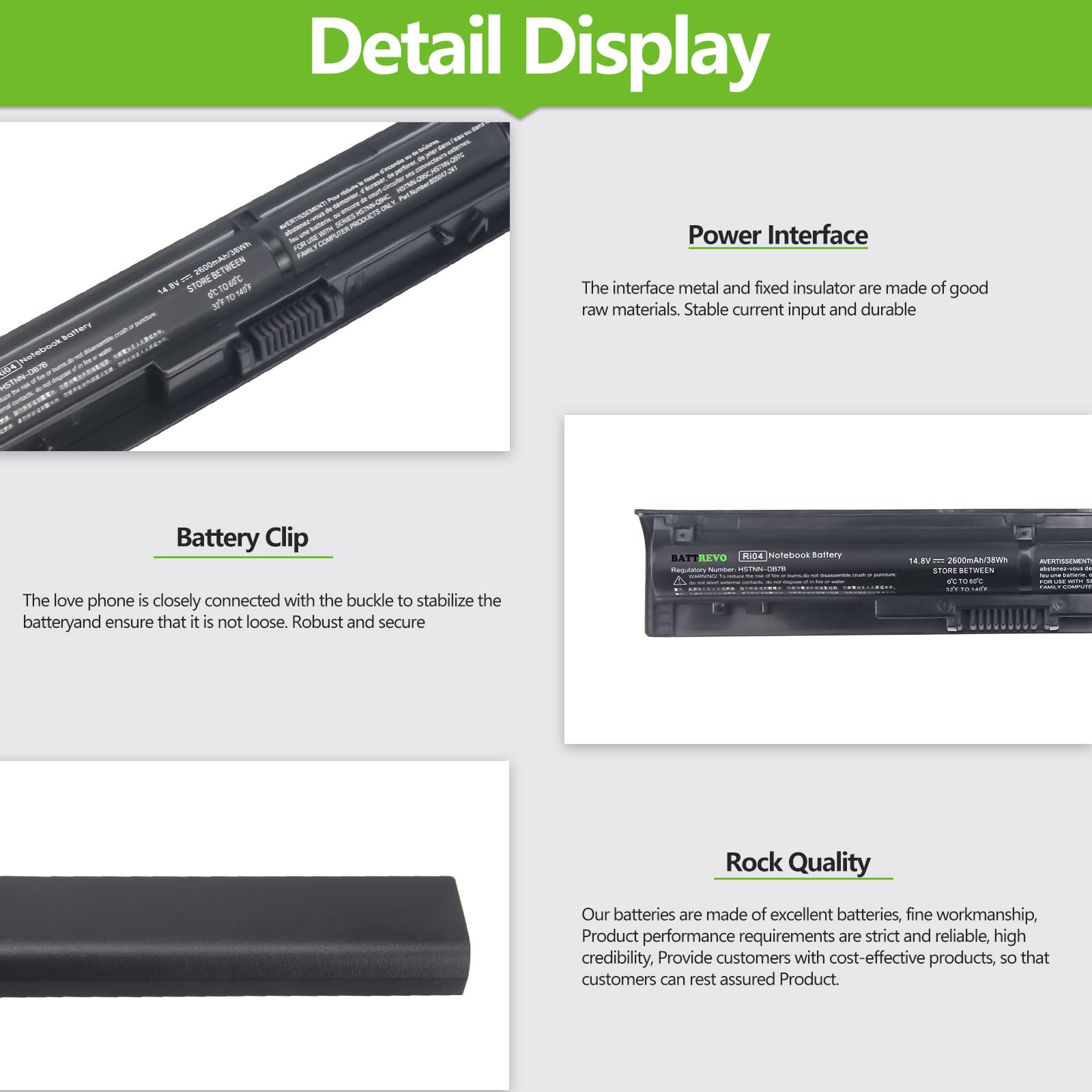 RI04 RIO4 R104 805294-001 805047-851 HSTNN-DB7B HSTNN-PB6Q Batteria per HP ProBook 450 455 470 G3 Envy 15-Q001TX 811063-421 811346-001 P3G15AA-AX P3G16AA LB6Z Q94C Q95C Q97C RIO6X