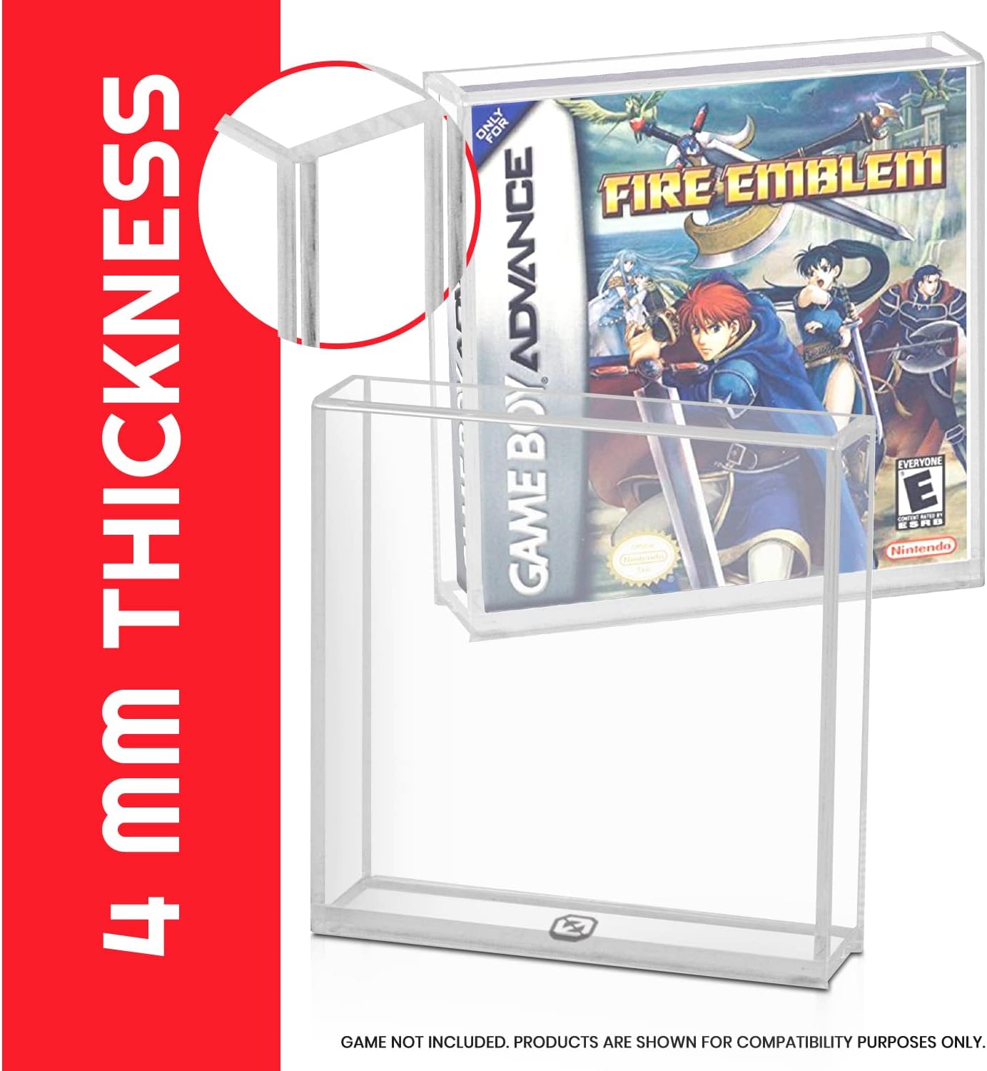 Acrylic Video Game Box Protector Compatible for Nintendo Game Boy and Game Boy Advance - Acrylic GBA game case – 4mm Gameboy Box Protectors (Pack of 2)