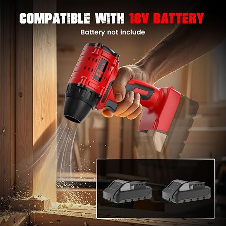 ohyes Air Duster 380W Brushless Motor 100,000RPM Compatible with Milwaukee 18V Battery Variable Speed Jet Fan for Jobsite Woodcraft & Workshop Cleaning(Battery not Included)