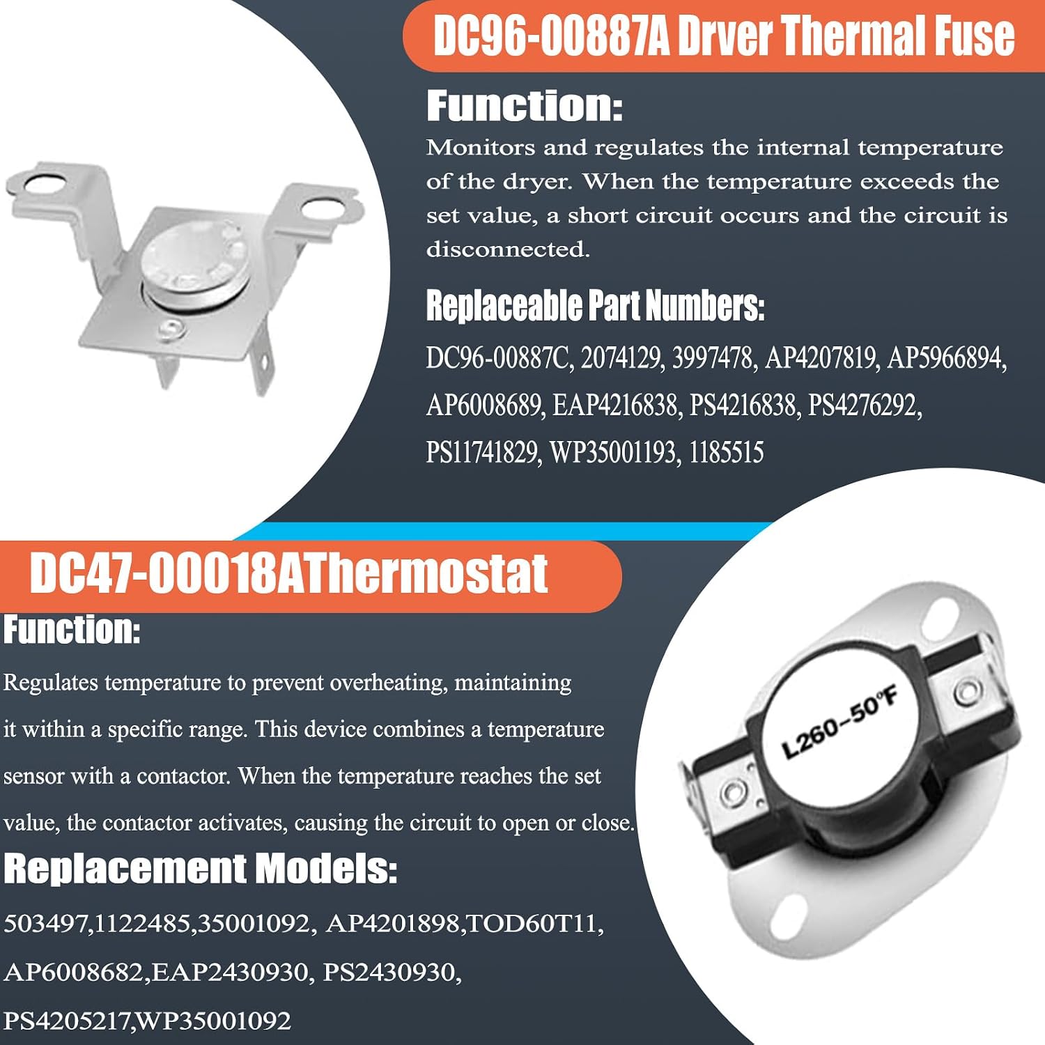 dc97-14486a for samsung dryer heating element replacement - for samsung heating elements for models dve50r5400v/a3, dve50r5200w/a3, dv45h7000ew/a2, dve50m7450w/a3, dv40j3000ew/a2.dv42h5000ew/a3 etc.