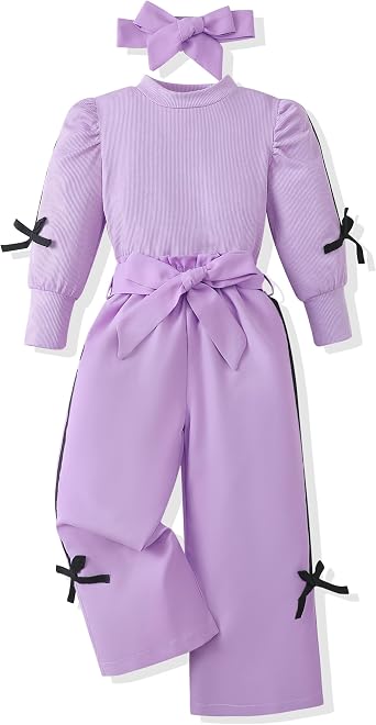 XUANHAO Girls Clothes Little Girl Plaid 2 Piece Outfits Kids Clothing Sets